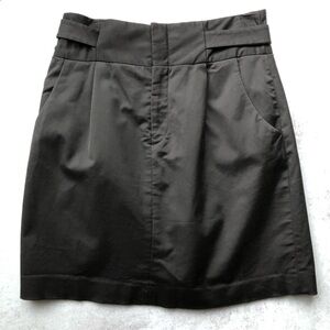 Club Monoco Black Belted Mini A-line Skirt 6